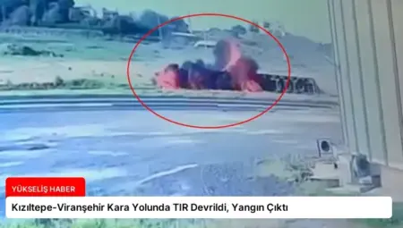 Kızıltepe-Viranşehir Kara Yolunda TIR Devrildi, Yangın Çıktı