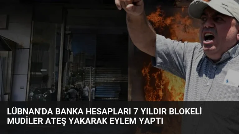 Lübnan’da Banka Hesapları 7 Yıldır Blokeli Mudiler Ateş Yakarak Eylem Yaptı